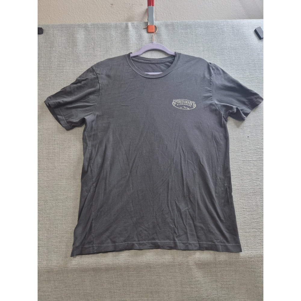 Sportsman's Warehouse T Shirt Mens Gray Cotton Born To Fish Forced To Work Print